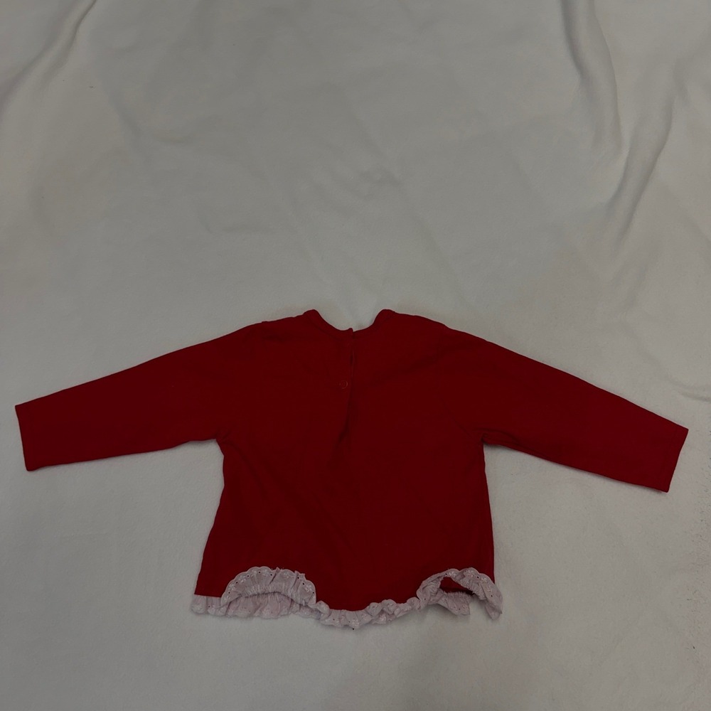 Carters 2-Piece Outfit Girls 18-24M Red Navy Bear Embroidery Fall Vintage Ruffle - Picture 3 of 13